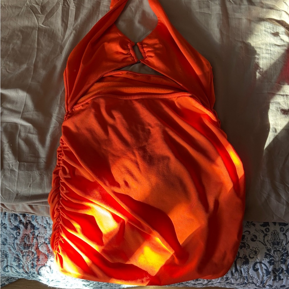Amazon Women's Mini Dress - Vibrant Orange